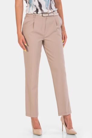 Κομψό μπεζ γυναικείο παντελόνι 106-02 Asil Line