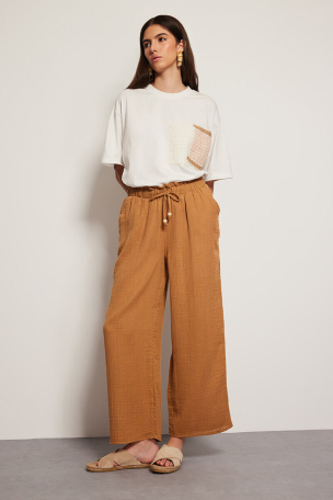 Φαρδύ σπορ-κομψό γυναικείο παντελόνι 24152-28 Flamenco