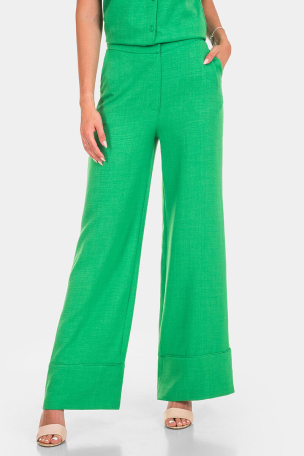 Φαρδύ πράσινο γυναικείο παντελόνι 30193P-05 Favori