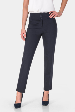 Κομψό σκούρο μπλε γυναικείο παντελόνι 3000-18 Gazaline