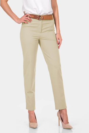 Βαμβακερό μπεζ γυναικείο παντελόνι 18920-02 Kadelli