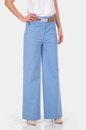 Βαμβακερό γαλάζιο γυναικείο παντελόνι 18970-17 Kadelli