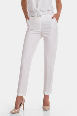 Κομψό λευκό γυναικείο παντελόνι 54310P-20 Kadelli