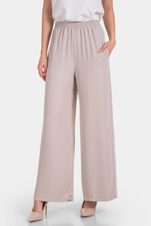 Φαρδύ μπεζ γυναικείο παντελόνι 4048P-02 Sadosa