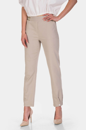 Γυναικείο μπεζ βαμβακερό παντελόνι 1013-02 Sinyorita
