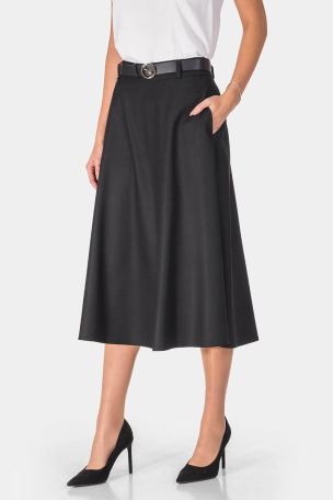 Μαύρη φούστα με κλος 2755-09 Gazaline