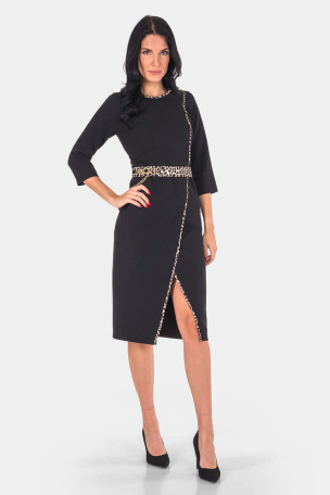 Κομψό φόρεμα με ζώνη 1123-09 Sadosa