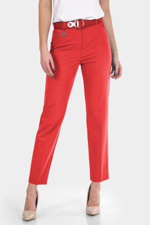 Κομψό κόκκινο γυναικείο παντελόνι  2025-19 Acun Fashion