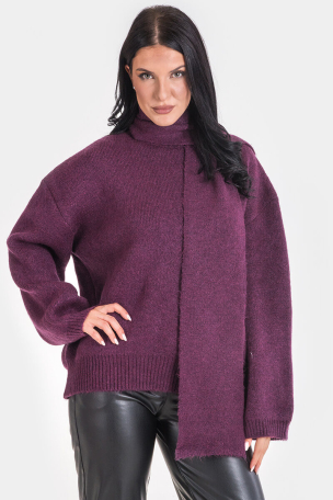 Γυναικεία μπλούζα με κασκόλ 92633-48 Avrile