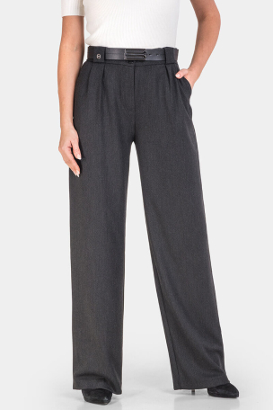 Κομψό μαύρο γυναικείο παντελόνι Wide Leg 3580-09 Acun Fashion