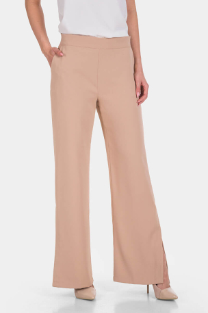 Φαρδύ μπεζ γυναικείο παντελόνι 469P-03 Maqrell