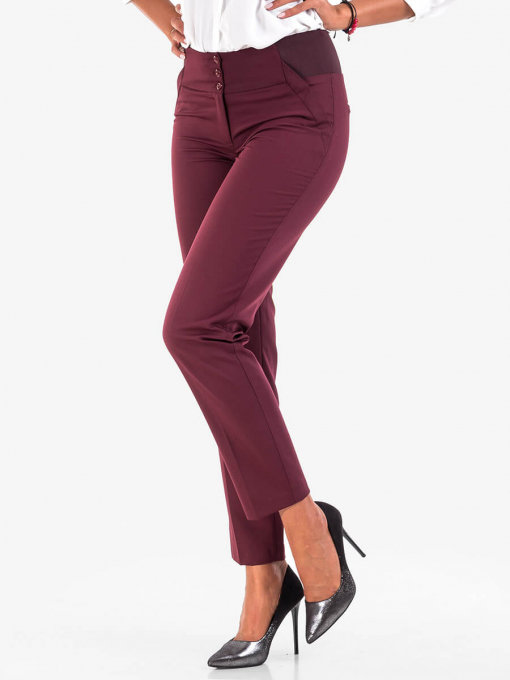Κομψό παντελόνι 301N Kylie - μπορντό | INDIGO Fashion - 