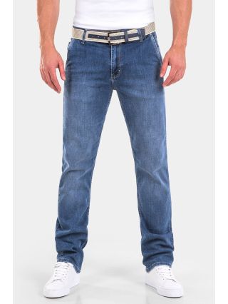 Прави мъжки дънки 6643 INDIGO Fashion