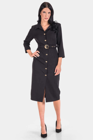 Μακρύ φόρεμα με ζώνη 7191-09 Designer club