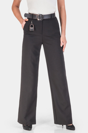 Κομψό μαύρο γυναικείο παντελόνι Wide Leg 2960-09 Acun Fashion