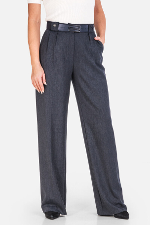 Κομψό μπλε γυναικείο παντελόνι Wide Leg 3580-18 Acun Fashion