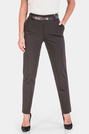 Κομψό καφέ γυναικείο παντελόνι 3702-21 Acun Fashion