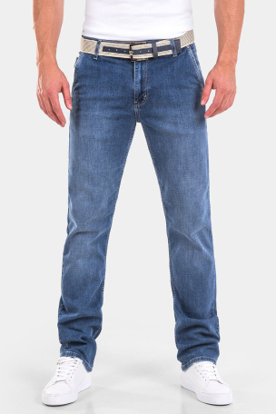 Прави мъжки дънки 6643 INDIGO Fashion