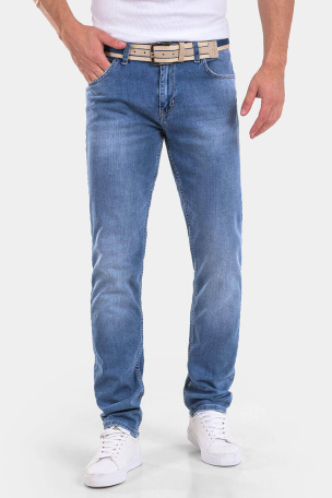 Прави мъжки дънки 6645 INDIGO Fashion