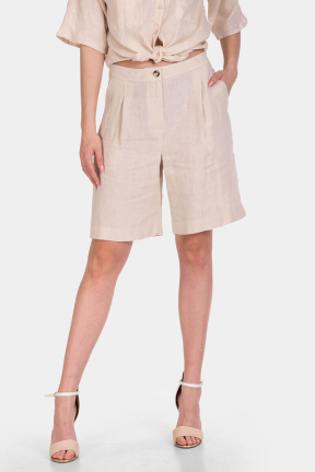 Λινή γυναικεία βερμούδα 1B101-02 Caren Luis