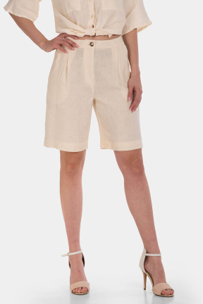 Λινή γυναικεία βερμούδα 1B101-12 Caren Luis