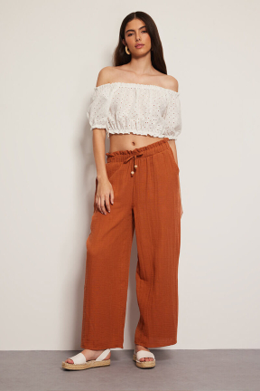 Φαρδύ σπορ-κομψό γυναικείο παντελόνι 24152-22 Flamenco