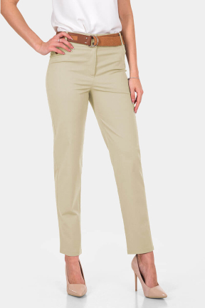 Βαμβακερό μπεζ γυναικείο παντελόνι 18920-02 Kadelli
