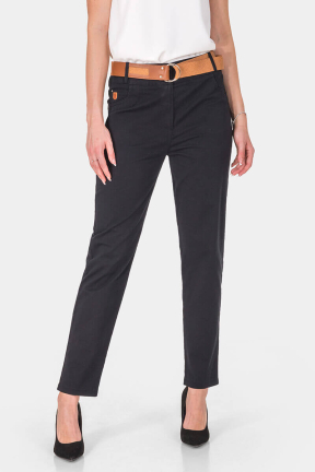 Βαμβακερό μαύρο γυναικείο παντελόνι 18920-09 Kadelli