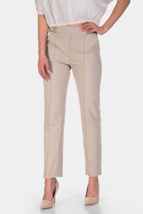 Γυναικείο μπεζ βαμβακερό παντελόνι 1011-02 Sinyorita