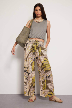 Φαρδύ σπορ-κομψό γυναικείο παντελόνι 24165-24 Flamenco