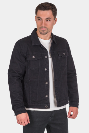 Ανδρικό μαύρο τζιν μπουφάν 5600-80 Lacarino