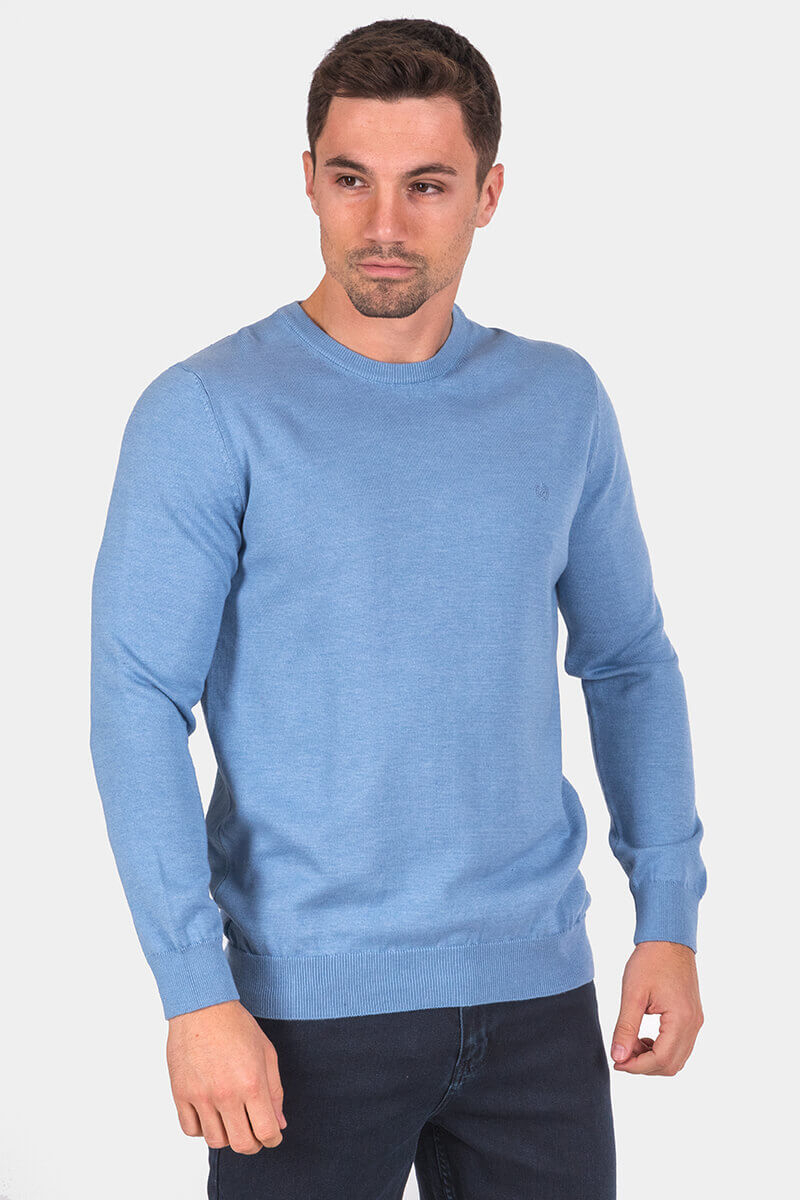 Μονόχρωμο ανδρικό πουλόβερ 33006-17 MCL