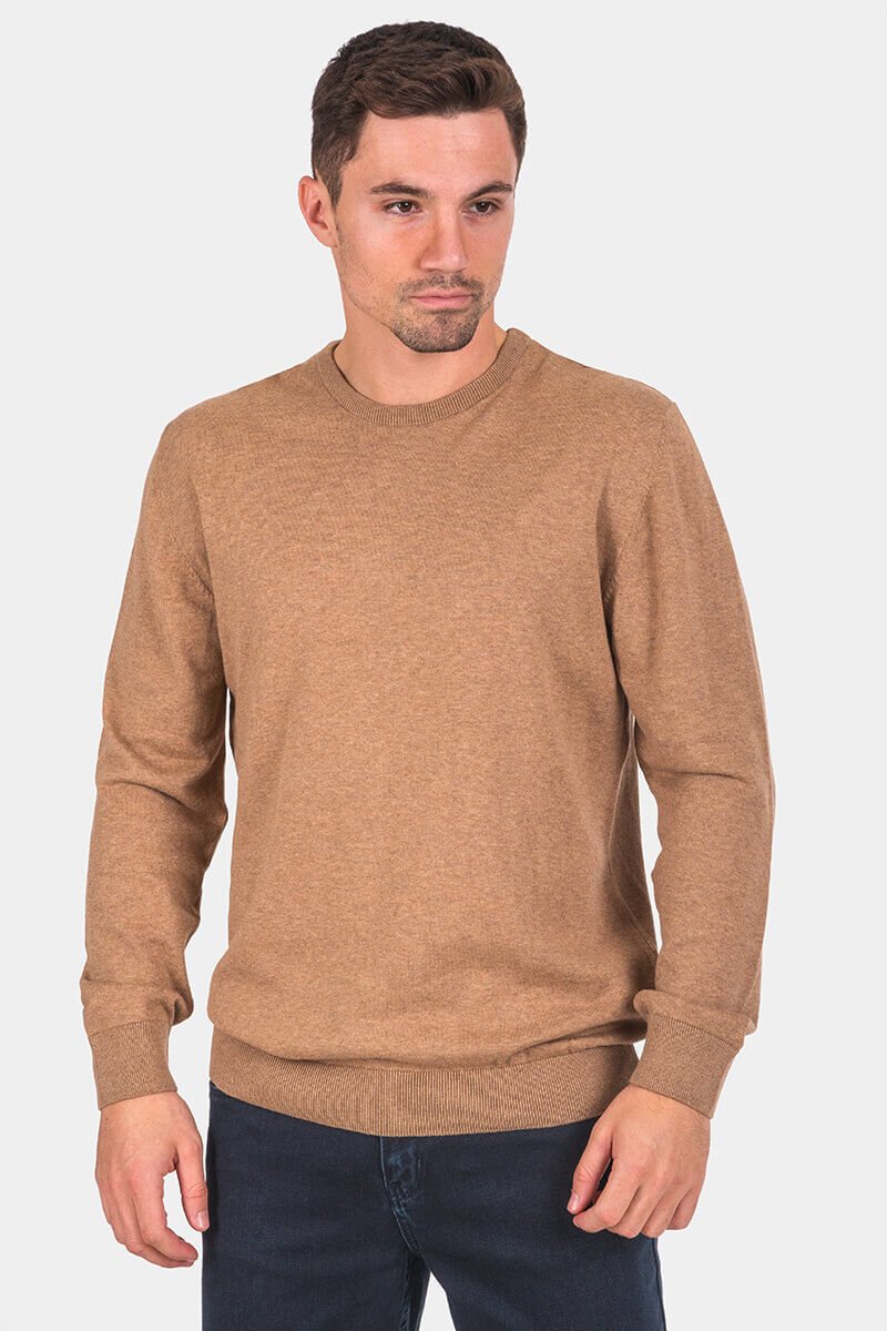 Μονόχρωμο ανδρικό πουλόβερ 801738-45 XINT