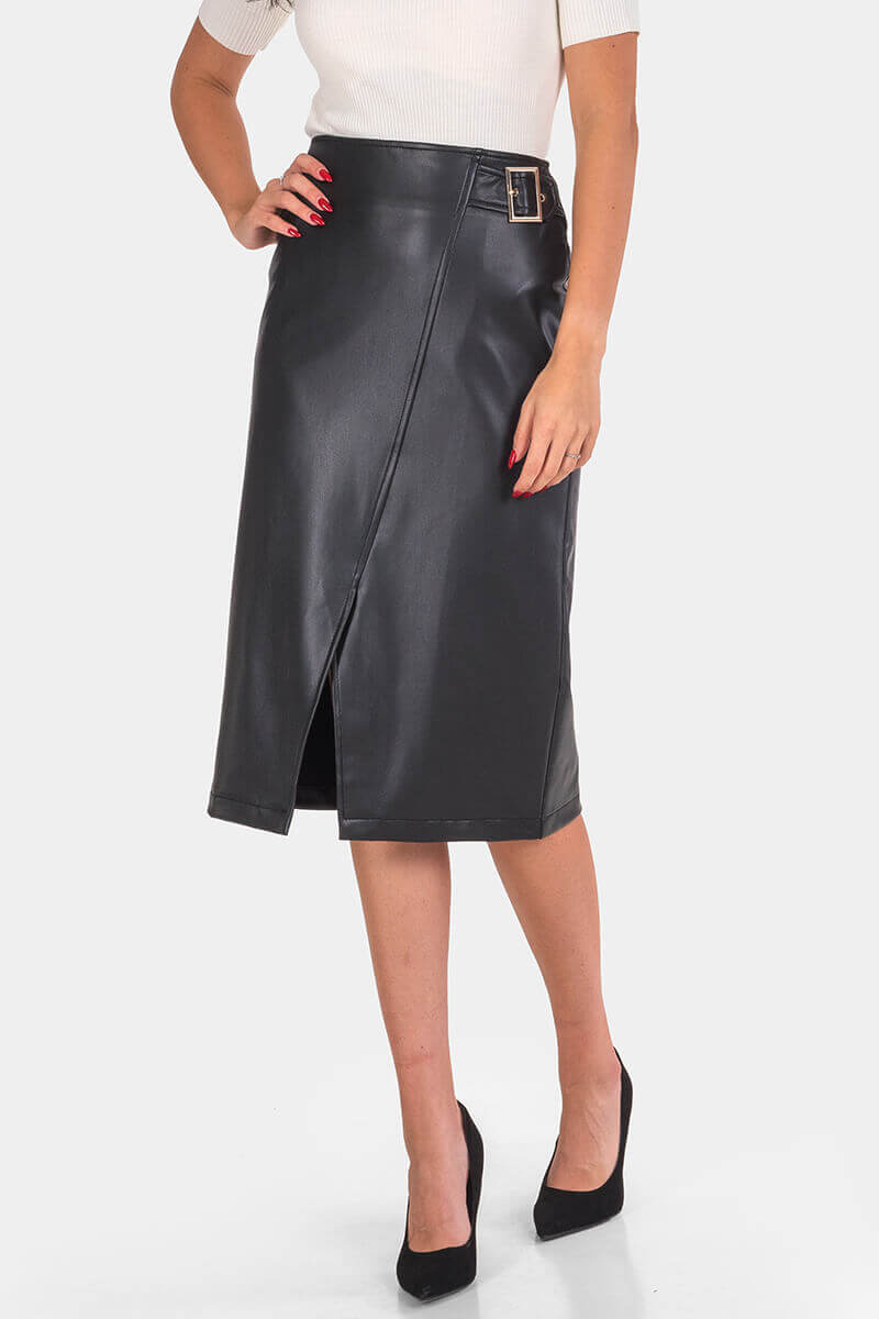 Φούστα από οικολογικό δέρμα 71770-09 Kadelli