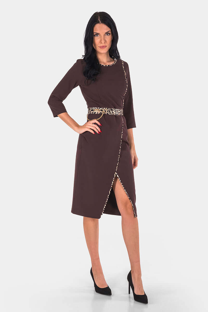 Κομψό φόρεμα με ζώνη 1123-21 Sadosa