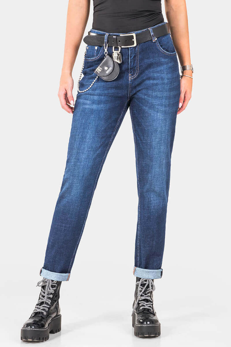 Бойфренд дамски дънки 6338 INDIGO Fashion