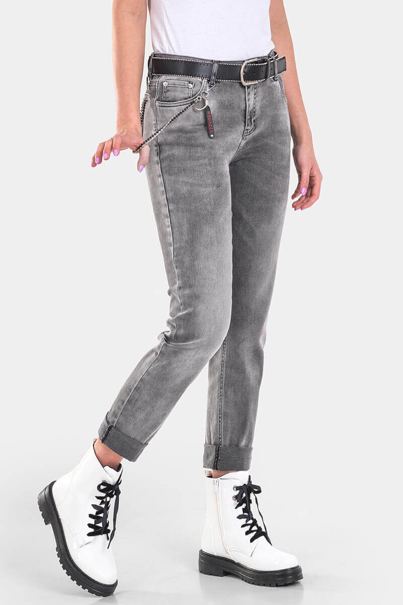 Бойфренд дамски дънки 6406-82 INDIGO Fashion