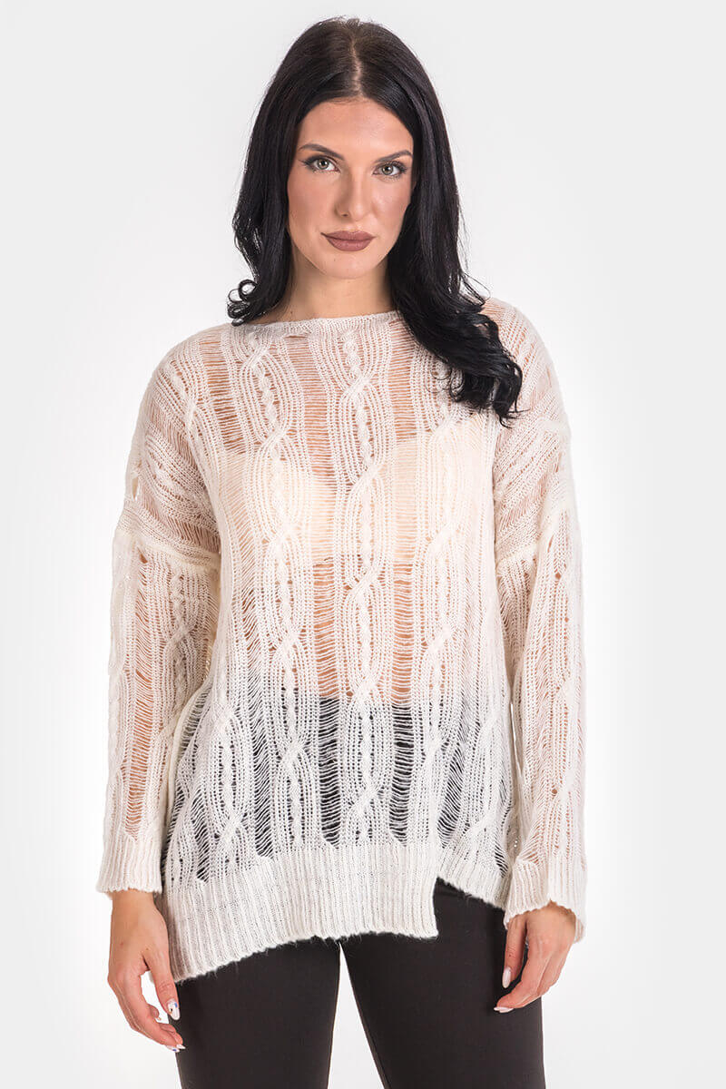 Γυναικεία πλεκτή μπλούζα 4134-01 Nisan