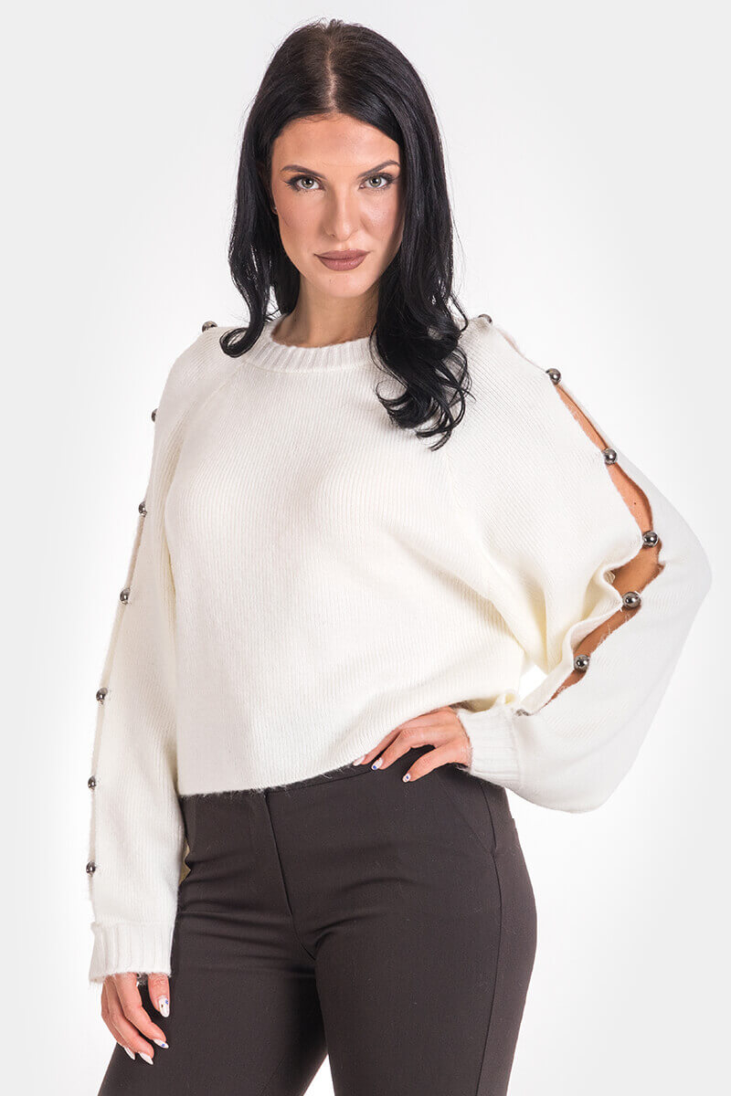 Γυναικεία πλεκτή μπλούζα 4595-01 Nisan