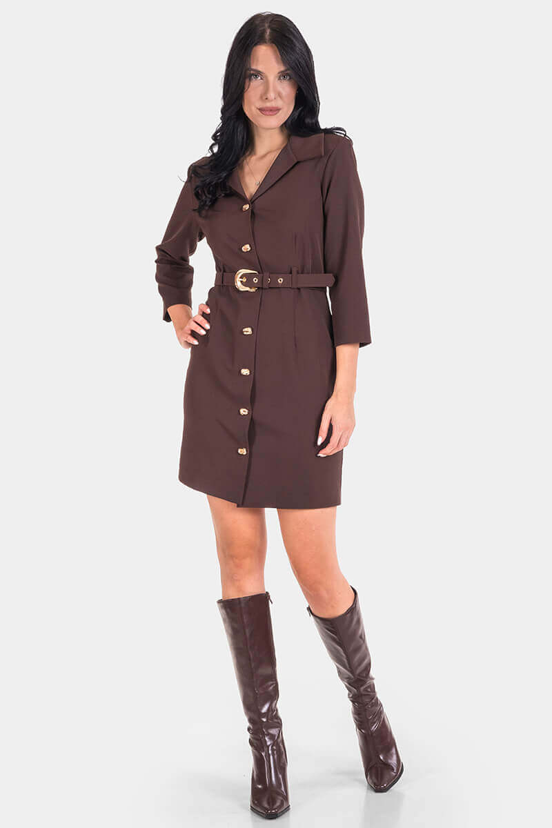 Κοντό φόρεμα με ζώνη 7193-21 Designer club