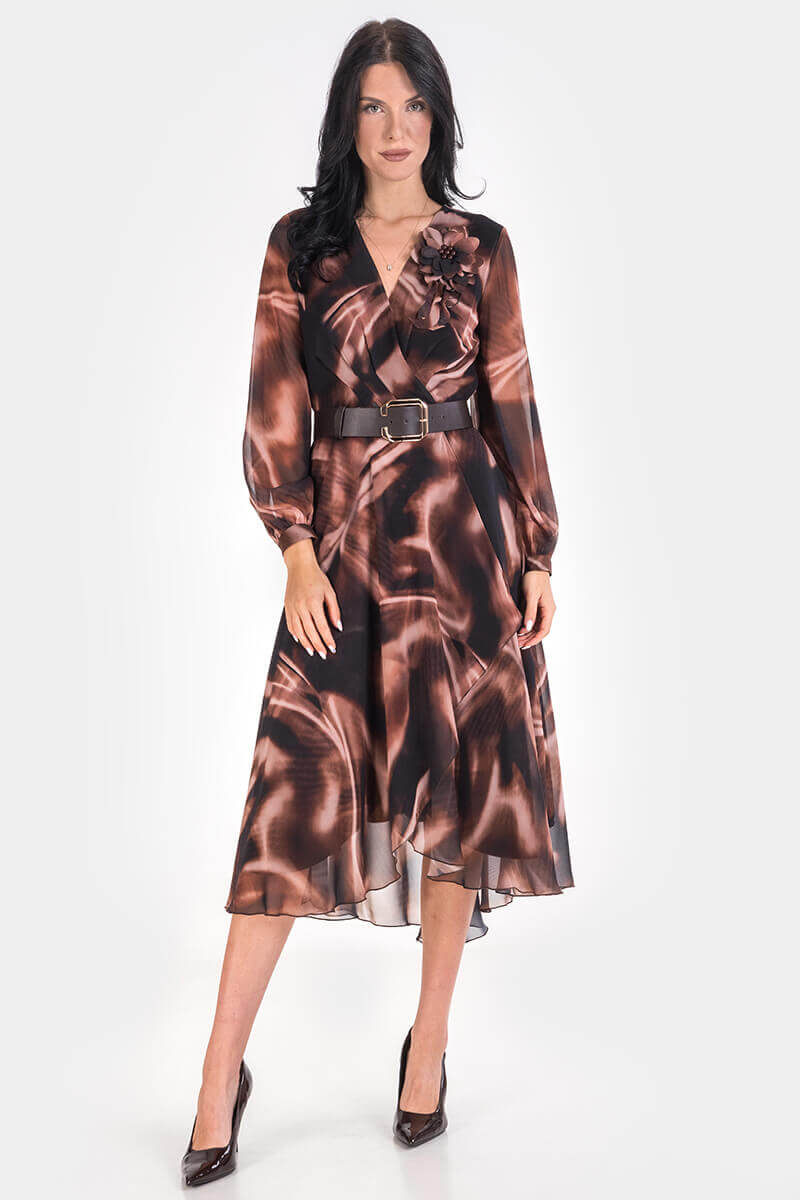 Κομψό φόρεμα με ζώνη 1566-21 Esito