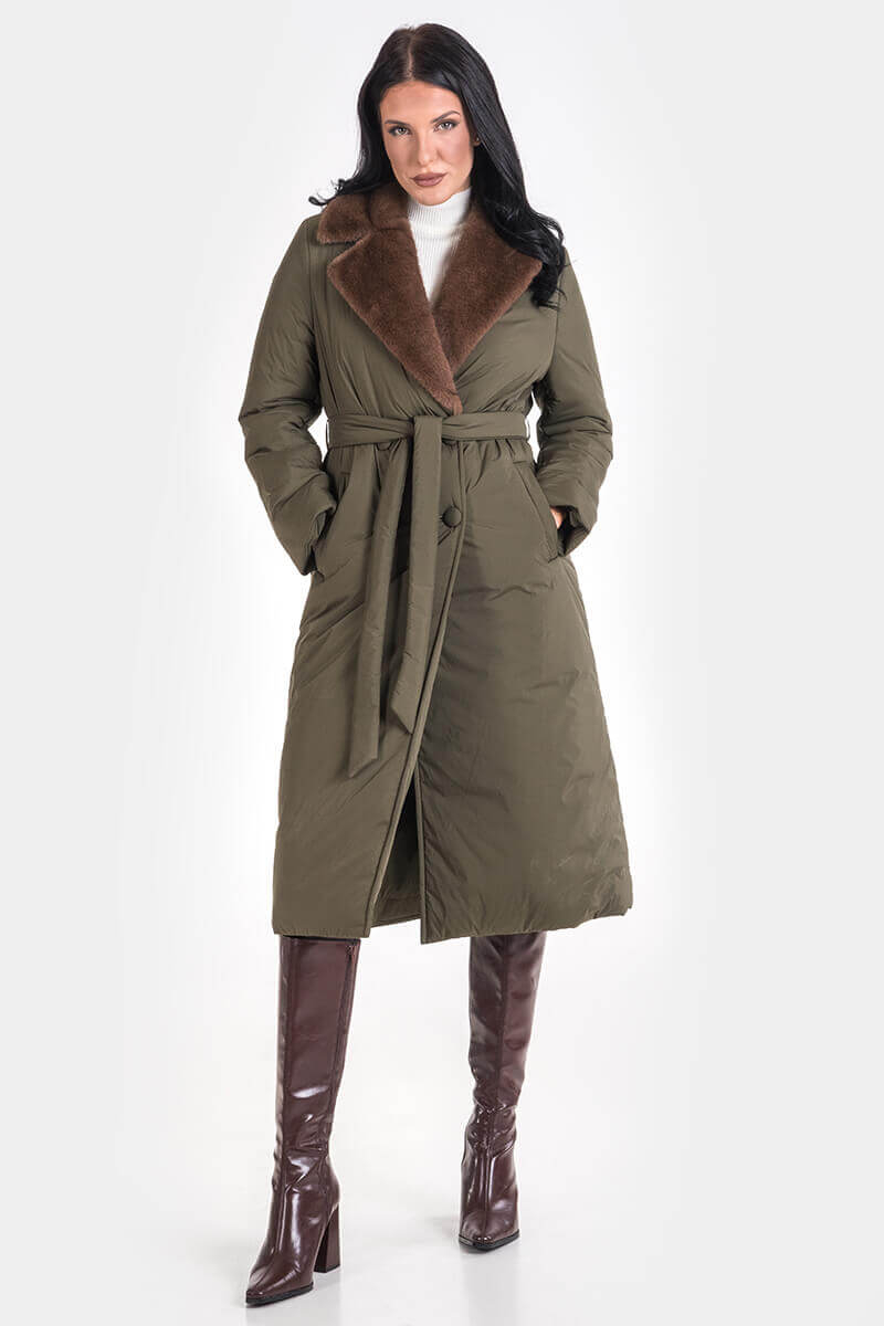 Γυναικείο πράσινο χειμερινό μπουφάν 72106-06 Dolce Bella