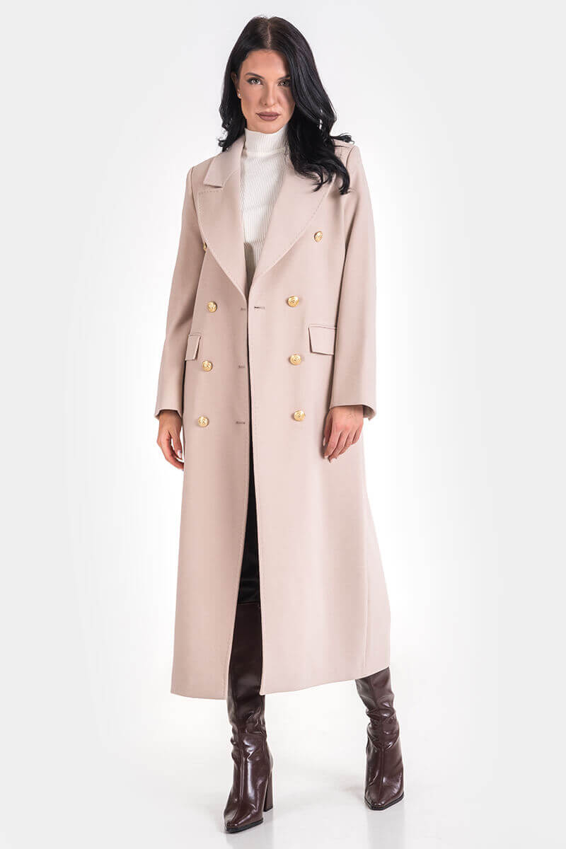 Μακρύ γυναικείο παλτό 5014-02 Caren Luis