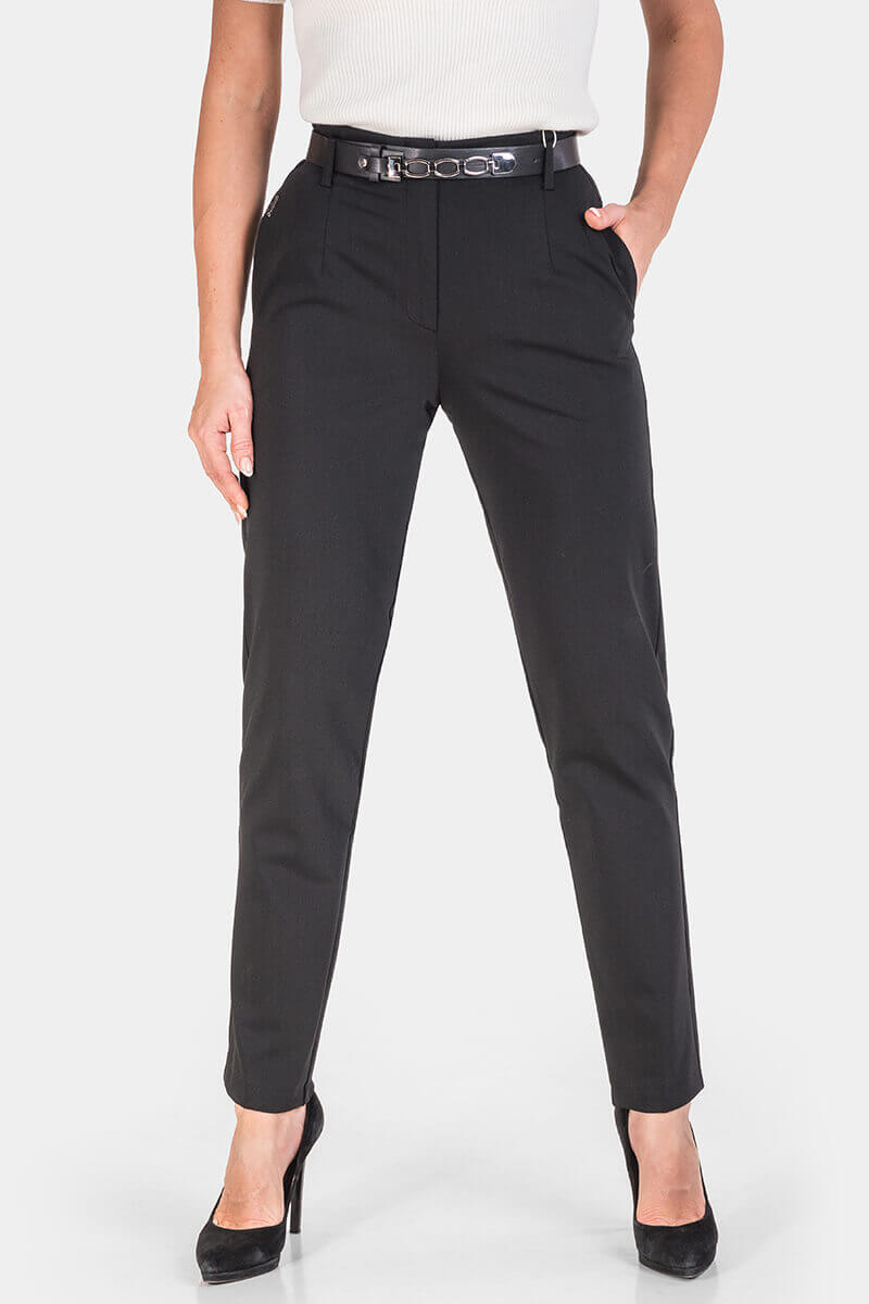 Κομψό μαύρο γυναικείο παντελόνι 3702-09 Acun Fashion