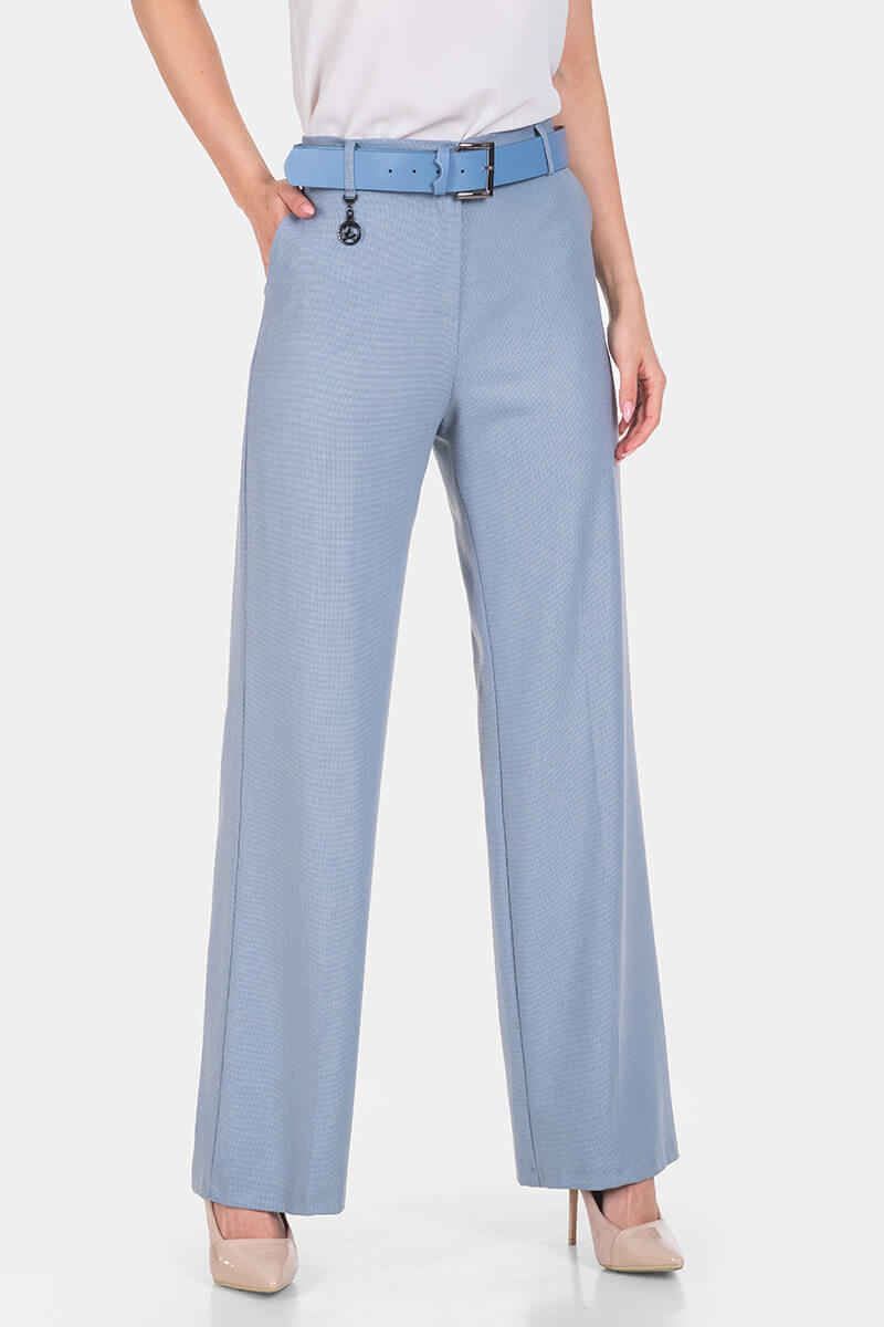 Φαρδύ γαλάζιο γυναικείο παντελόνι 3127-17 Acun Fashion