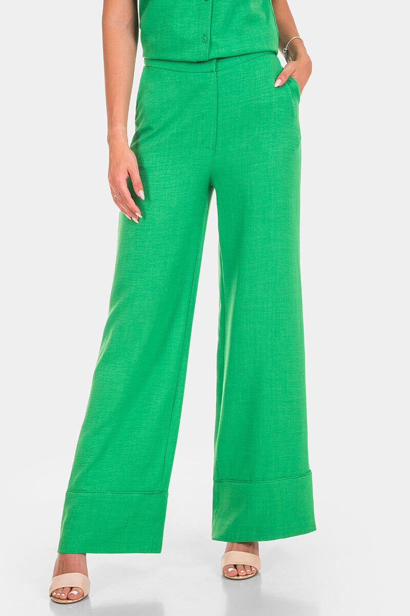 Φαρδύ πράσινο γυναικείο παντελόνι 30193P-05 Favori