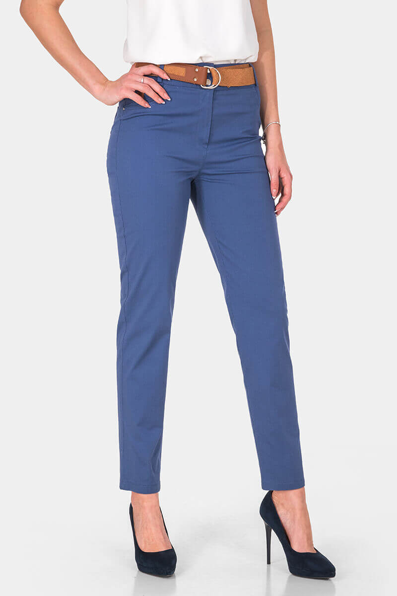 Βαμβακερό μπλε γυναικείο παντελόνι 18920-08 Kadelli