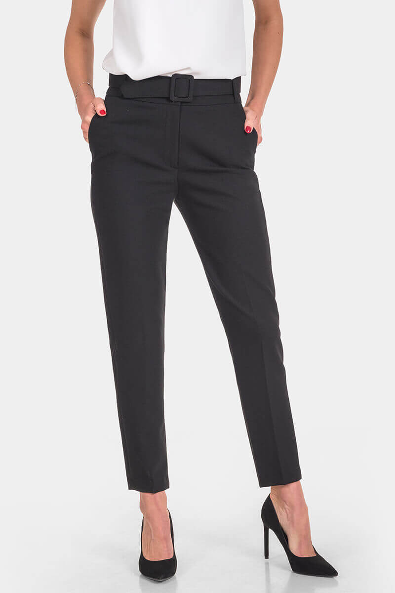 Κομψό μαύρο μπεζ γυναικείο παντελόνι 54310P-09 Kadelli