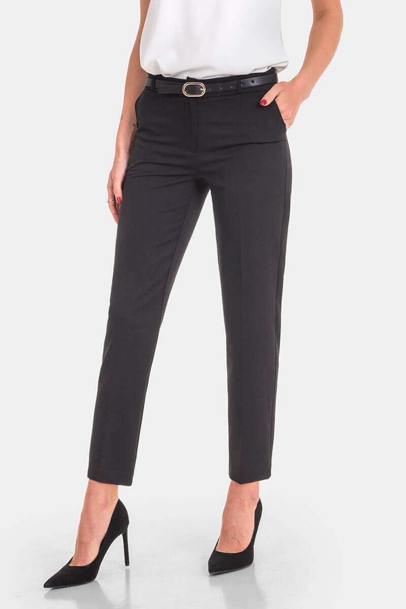 Κομψό μαύρο γυναικείο παντελόνι 3671P-09 Mischka