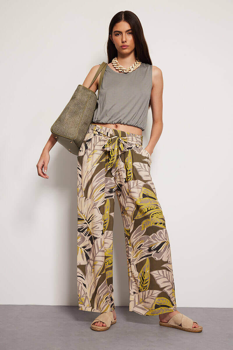 Φαρδύ σπορ-κομψό γυναικείο παντελόνι 24165-24 Flamenco